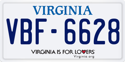VA license plate VBF6628