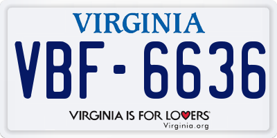 VA license plate VBF6636