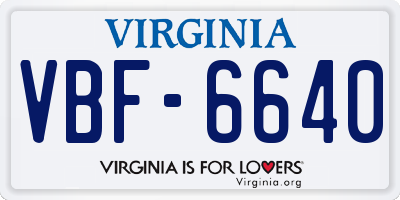 VA license plate VBF6640
