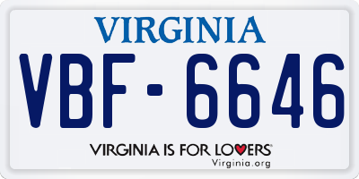 VA license plate VBF6646