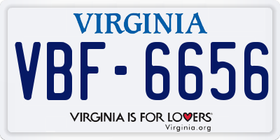 VA license plate VBF6656