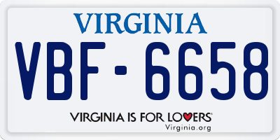 VA license plate VBF6658