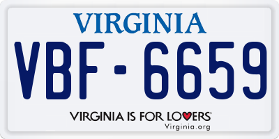 VA license plate VBF6659