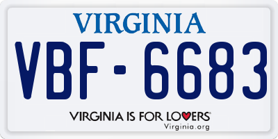 VA license plate VBF6683
