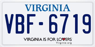 VA license plate VBF6719
