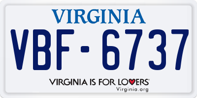 VA license plate VBF6737