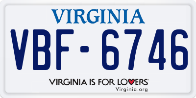 VA license plate VBF6746