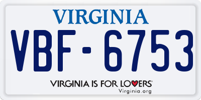 VA license plate VBF6753
