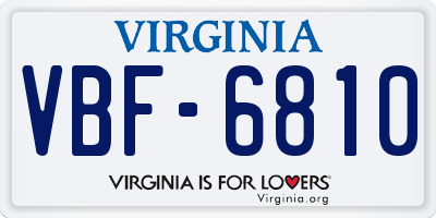 VA license plate VBF6810