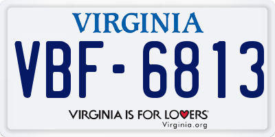 VA license plate VBF6813