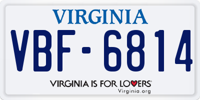 VA license plate VBF6814