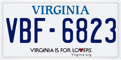 VA license plate VBF6823