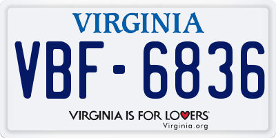 VA license plate VBF6836