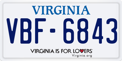 VA license plate VBF6843