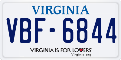 VA license plate VBF6844