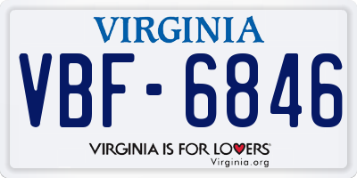 VA license plate VBF6846