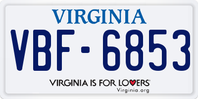 VA license plate VBF6853