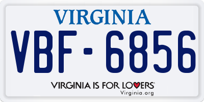 VA license plate VBF6856