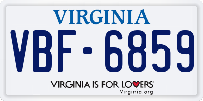 VA license plate VBF6859