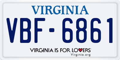 VA license plate VBF6861