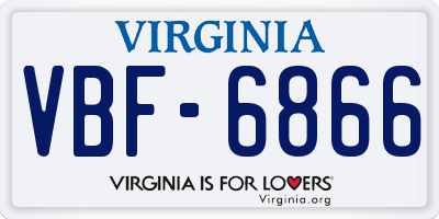 VA license plate VBF6866
