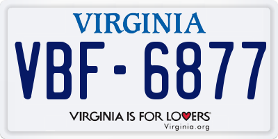 VA license plate VBF6877