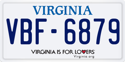 VA license plate VBF6879