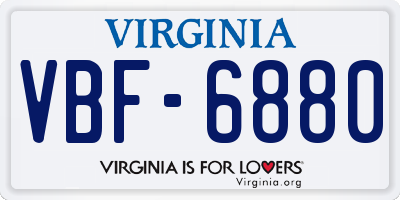 VA license plate VBF6880