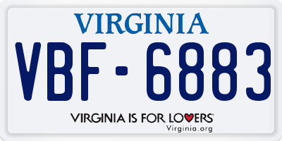 VA license plate VBF6883