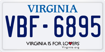 VA license plate VBF6895