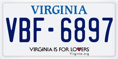 VA license plate VBF6897