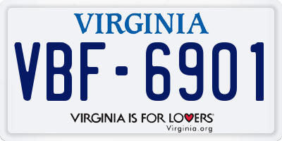 VA license plate VBF6901