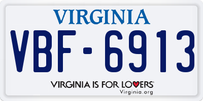 VA license plate VBF6913