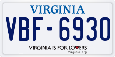 VA license plate VBF6930