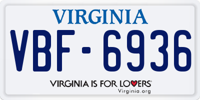 VA license plate VBF6936