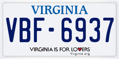 VA license plate VBF6937