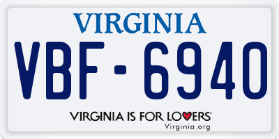 VA license plate VBF6940