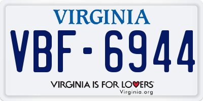 VA license plate VBF6944