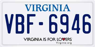 VA license plate VBF6946