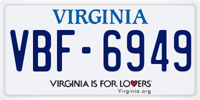 VA license plate VBF6949