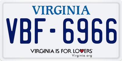VA license plate VBF6966