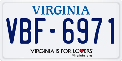 VA license plate VBF6971