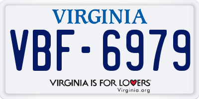 VA license plate VBF6979