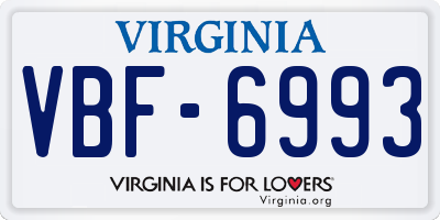 VA license plate VBF6993