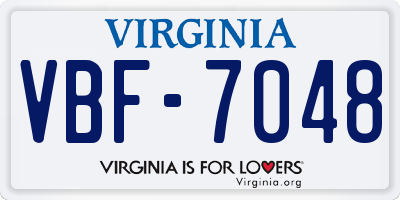 VA license plate VBF7048