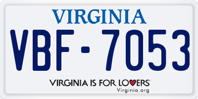 VA license plate VBF7053