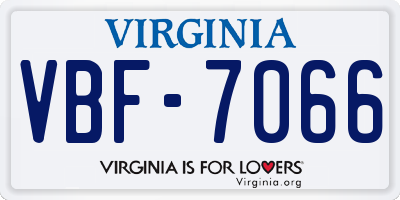 VA license plate VBF7066