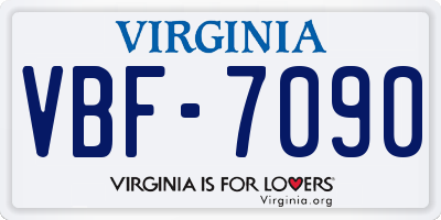 VA license plate VBF7090