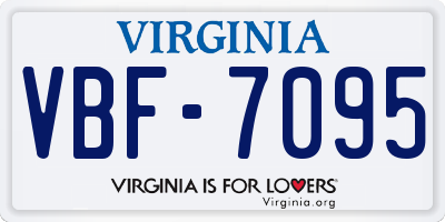 VA license plate VBF7095