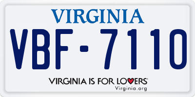 VA license plate VBF7110
